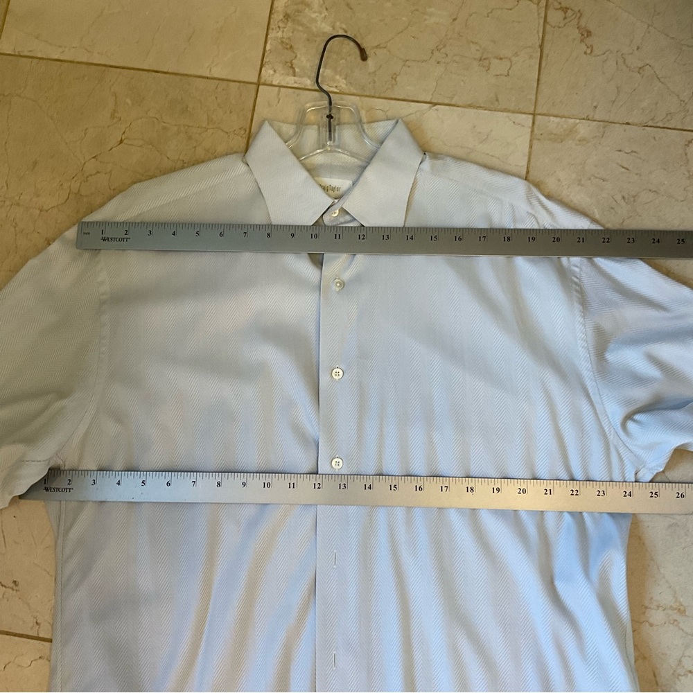 Craig Taylor Dress Shirt, French Cuffs, Luxury Designer and Fabric, Size 16.5 R - Picture 10 of 10
